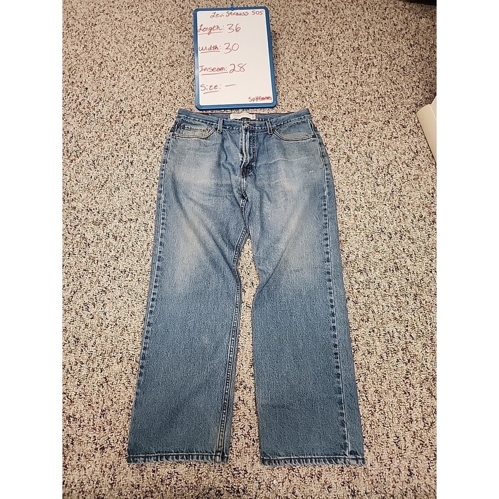 LEVI'S 505 BLUE DENIM JEANS MENS SIZE 36x30 REGULAR FIT